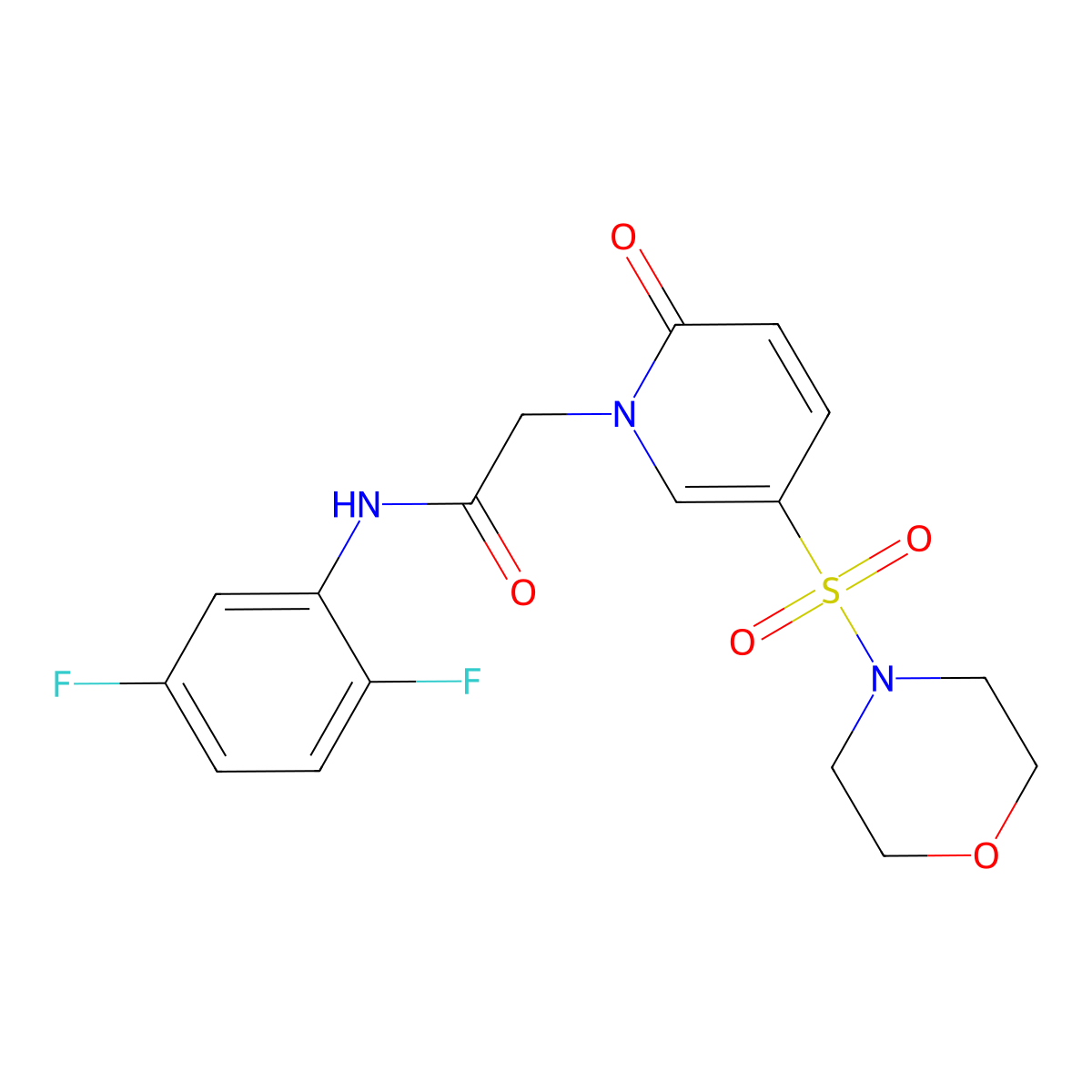 N-(2,5-difluorophenyl)-2-[5-(morpholin-4-ylsulfonyl)-2-oxopyridin-1(2H)-yl]acetamide molecular structure, CAS 1251573-91-7