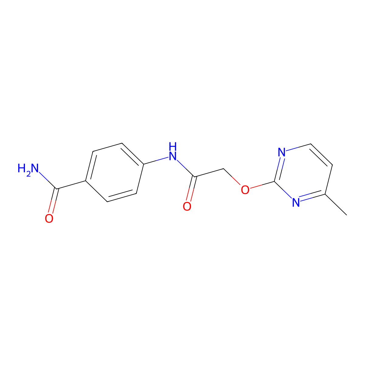 4-(2-((4-Methylpyrimidin-2-yl)oxy)acetamido)benzamide molecular structure, CAS 1251573-95-1