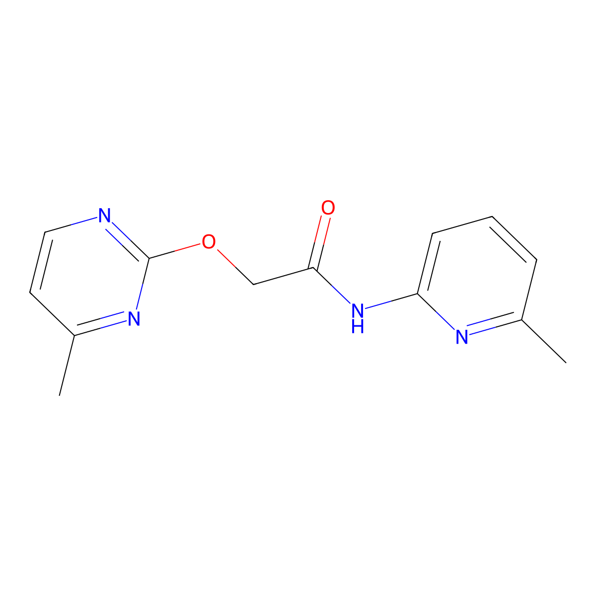 N-(6-methylpyridin-2-yl)-2-((4-methylpyrimidin-2-yl)oxy)acetamide molecular structure, CAS 1251574-02-3