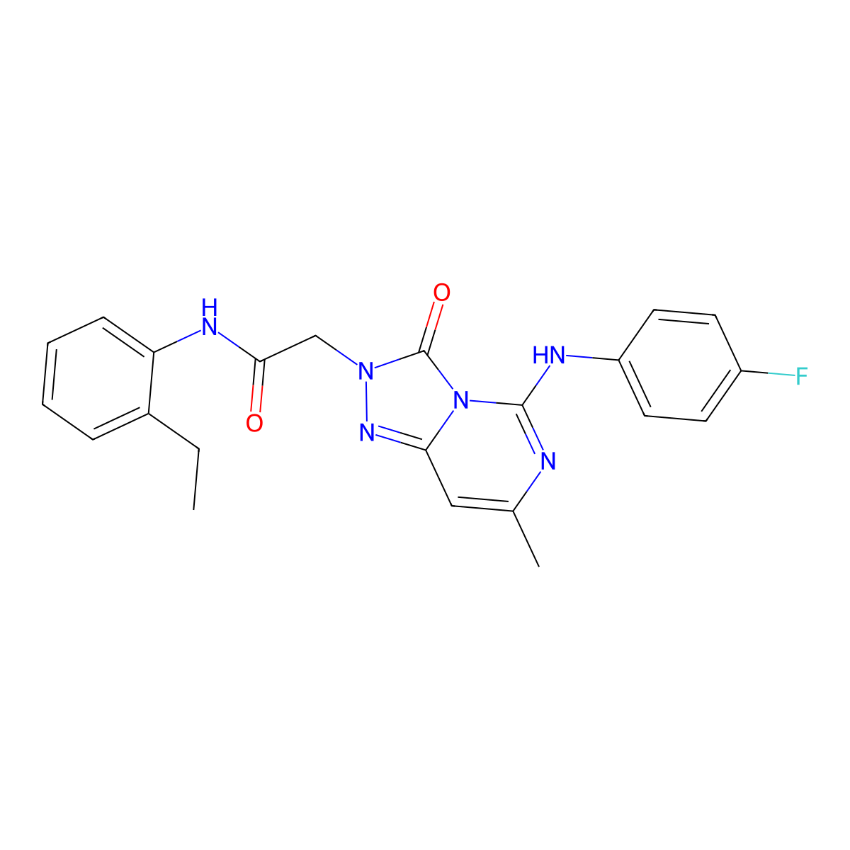 N~1~-(2-ethylphenyl)-2-[5-(4-fluoroanilino)-7-methyl-3-oxo[1,2,4]triazolo[4,3-c]pyrimidin-2(3H)-yl]acetamide molecular structure, CAS 1251574-05-6