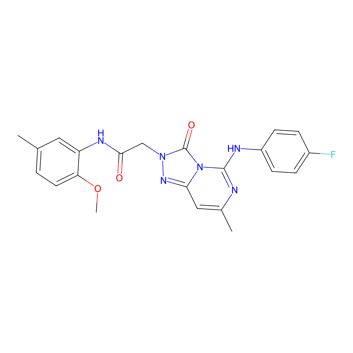 2-[5-(4-fluoroanilino)-7-methyl-3-oxo[1,2,4]triazolo[4,3-c]pyrimidin-2(3H)-yl]-N~1~-(2-methoxy-5-methylphenyl)acetamide molecular structure, CAS 1251574-10-3