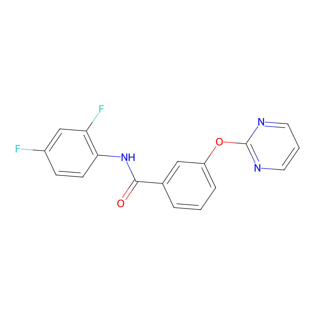 N-(2,4-difluorophenyl)-3-(pyrimidin-2-yloxy)benzamide molecular structure, CAS 1251574-17-0