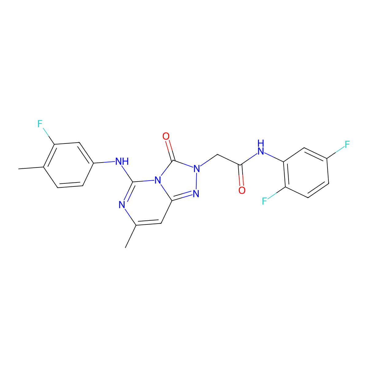 N-(2,5-difluorophenyl)-2-{5-[(3-fluoro-4-methylphenyl)amino]-7-methyl-3-oxo-2H,3H-[1,2,4]triazolo[4,3-c]pyrimidin-2-yl}acetamide molecular structure, CAS 1251574-30-7