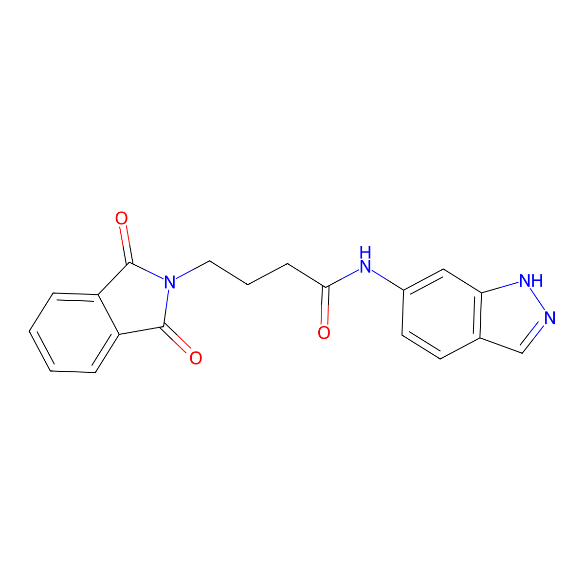 4-(1,3-dioxoisoindolin-2-yl)-N-(1H-indazol-6-yl)butanamide molecular structure, CAS 1251574-39-6
