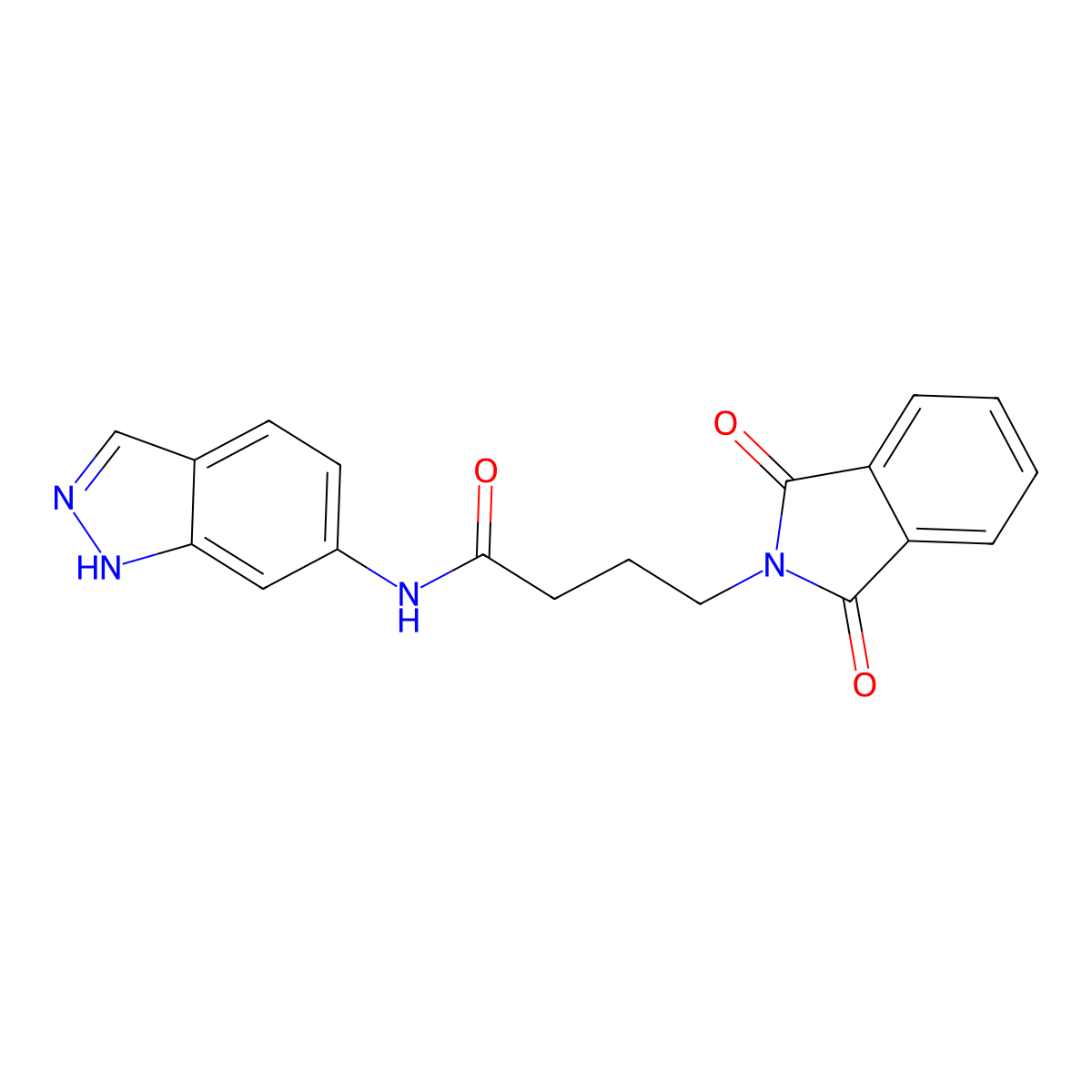 4-(1,3-dioxoisoindolin-2-yl)-N-(1H-indazol-6-yl)butanamide molecular structure, CAS 1251574-39-6