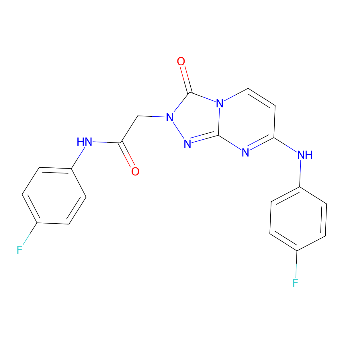 2-[7-(4-fluoroanilino)-3-oxo[1,2,4]triazolo[4,3-a]pyrimidin-2(3H)-yl]-N~1~-(4-fluorophenyl)acetamide molecular structure, CAS 1251574-41-0