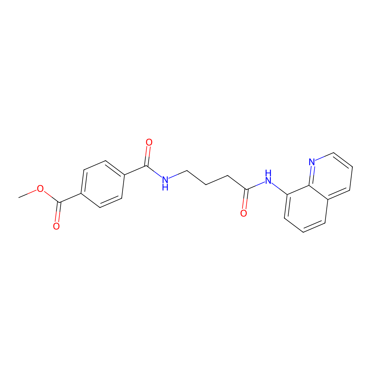 Methyl 4-((4-oxo-4-(quinolin-8-ylamino)butyl)carbamoyl)benzoate molecular structure, CAS 1251574-46-5