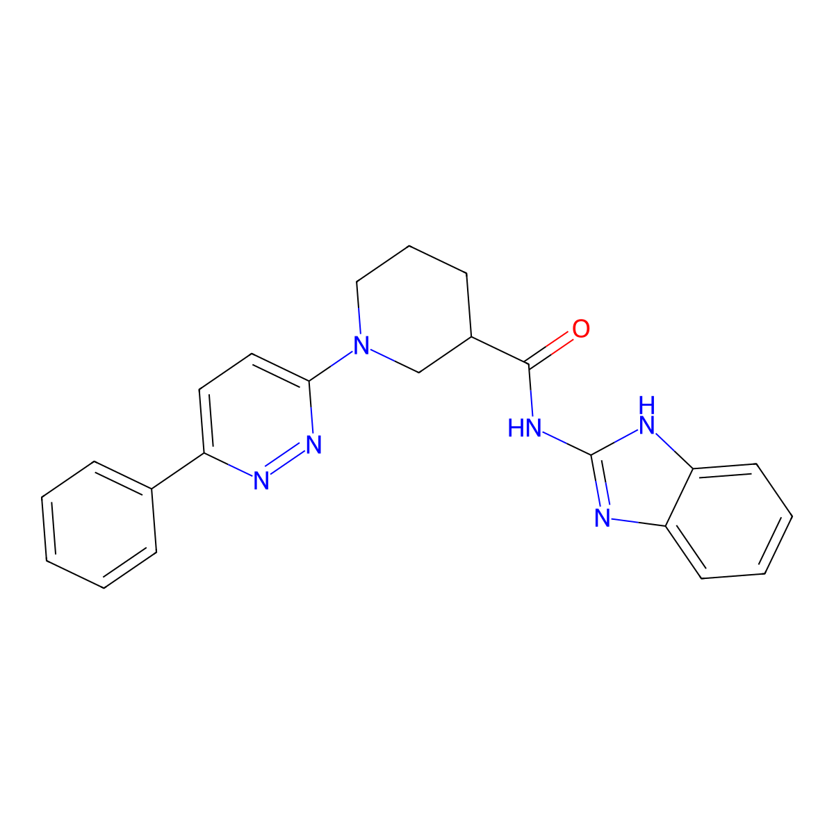 N-(1H-benzo[d]imidazol-2-yl)-1-(6-phenylpyridazin-3-yl)piperidine-3-carboxamide molecular structure, CAS 1251574-52-3