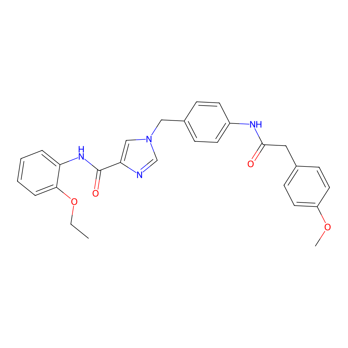 N-(2-ethoxyphenyl)-1-(4-(2-(4-methoxyphenyl)acetamido)benzyl)-1H-imidazole-4-carboxamide molecular structure, CAS 1251574-68-1