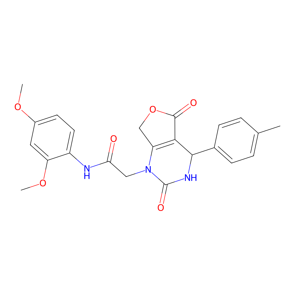 N-(2,4-dimethoxyphenyl)-2-(2,5-dioxo-4-(p-tolyl)-3,4-dihydrofuro[3,4-d]pyrimidin-1(2H,5H,7H)-yl)acetamide molecular structure, CAS 1251574-88-5