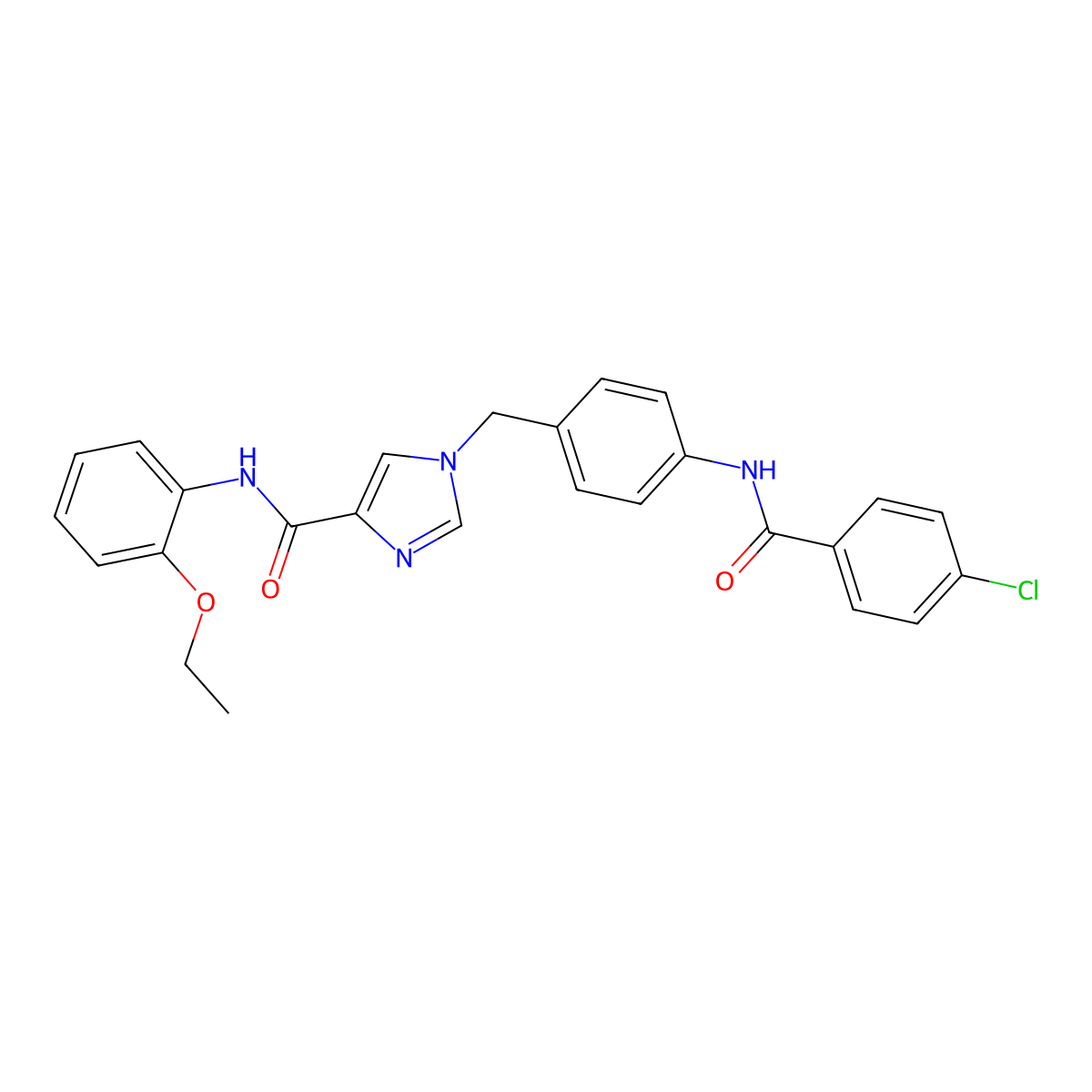 1-(4-(4-chlorobenzamido)benzyl)-N-(2-ethoxyphenyl)-1H-imidazole-4-carboxamide molecular structure, CAS 1251574-94-3