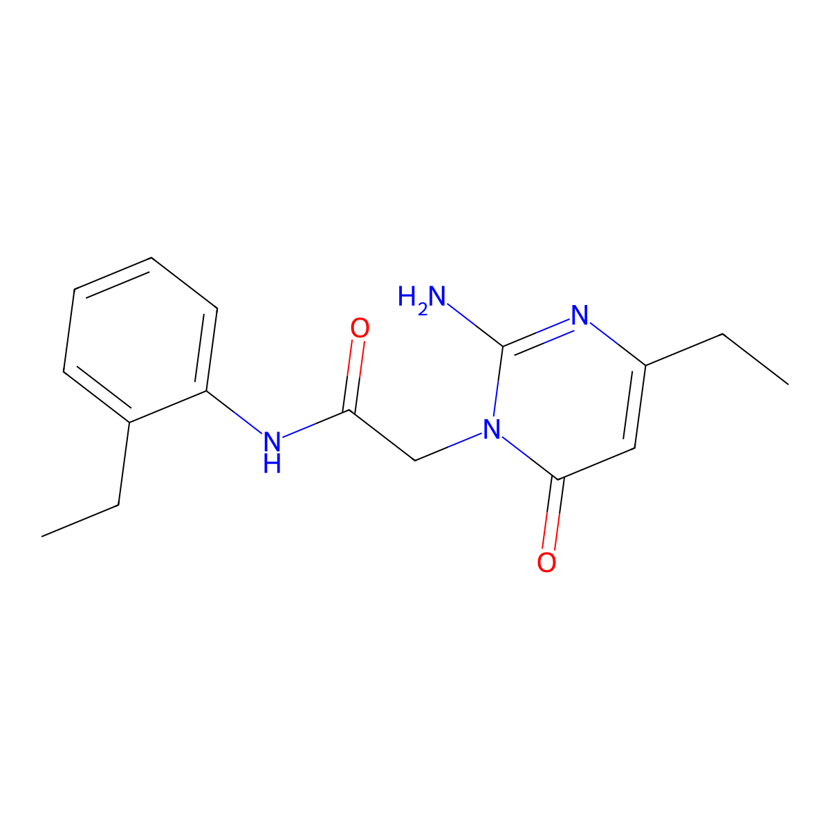2-(2-amino-4-ethyl-6-oxo-1,6-dihydropyrimidin-1-yl)-N-(2-ethylphenyl)acetamide molecular structure, CAS 1251574-97-6