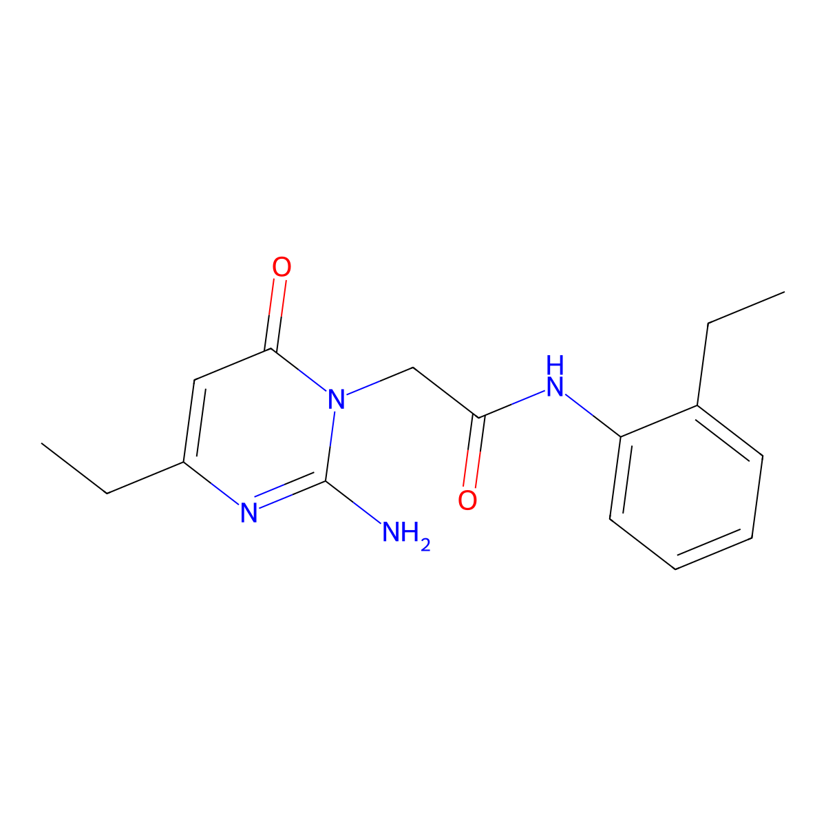 2-(2-amino-4-ethyl-6-oxo-1,6-dihydropyrimidin-1-yl)-N-(2-ethylphenyl)acetamide molecular structure, CAS 1251574-97-6