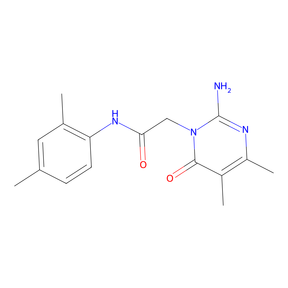 2-(2-amino-4,5-dimethyl-6-oxopyrimidin-1(6H)-yl)-N-(2,4-dimethylphenyl)acetamide molecular structure, CAS 1251575-05-9