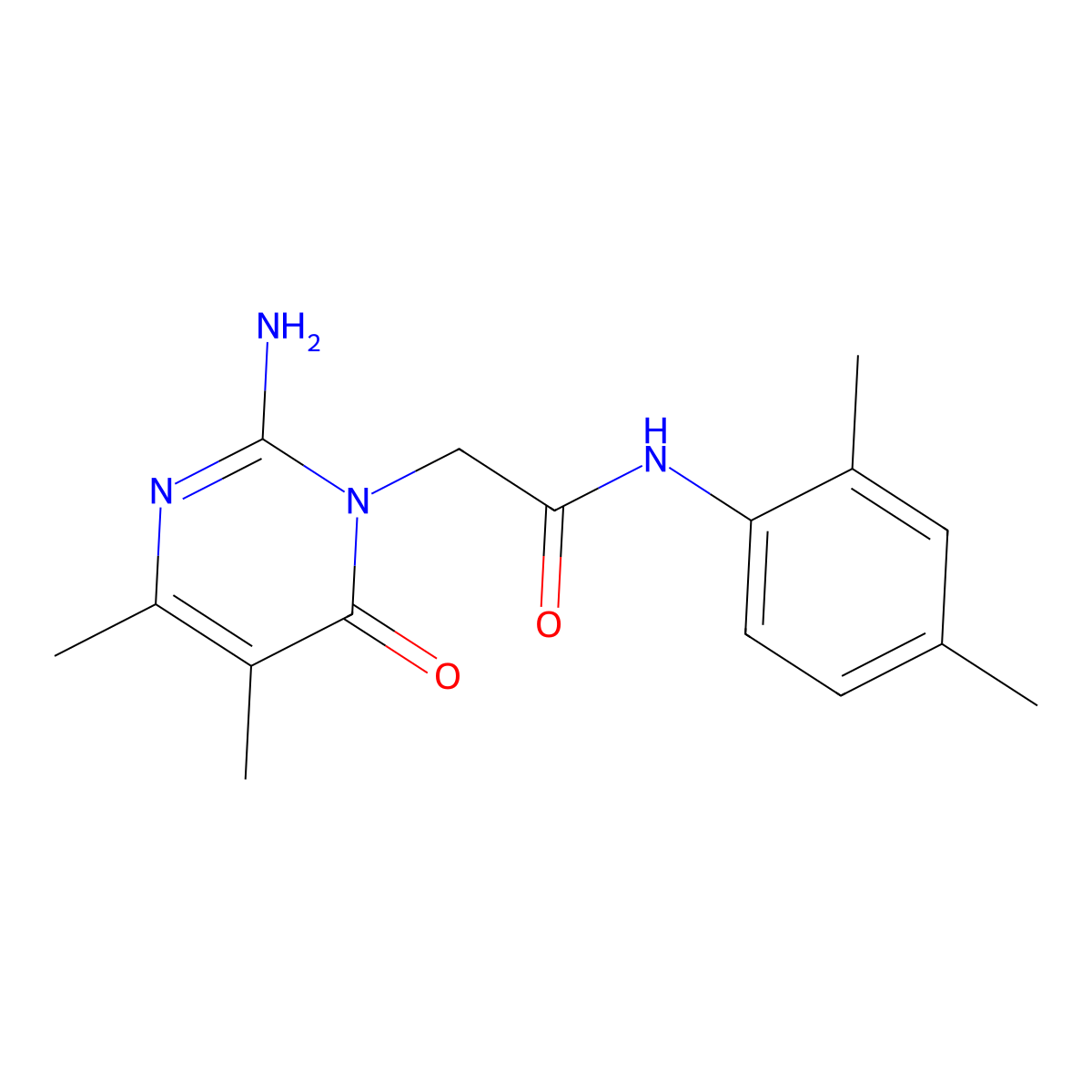 2-(2-amino-4,5-dimethyl-6-oxopyrimidin-1(6H)-yl)-N-(2,4-dimethylphenyl)acetamide molecular structure, CAS 1251575-05-9
