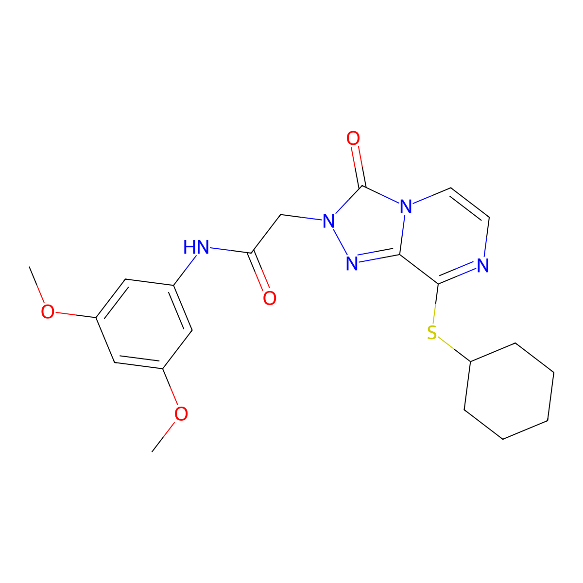 2-[8-(cyclohexylsulfanyl)-3-oxo-2H,3H-[1,2,4]triazolo[4,3-a]pyrazin-2-yl]-N-(3,5-dimethoxyphenyl)acetamide molecular structure, CAS 1251575-11-7