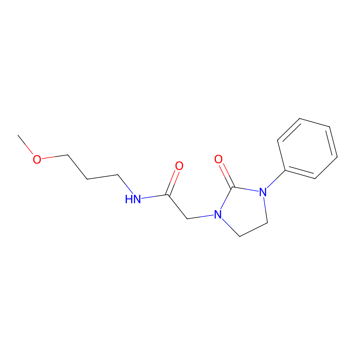 N-(3-methoxypropyl)-2-(2-oxo-3-phenylimidazolidin-1-yl)acetamide molecular structure, CAS 1251575-15-1