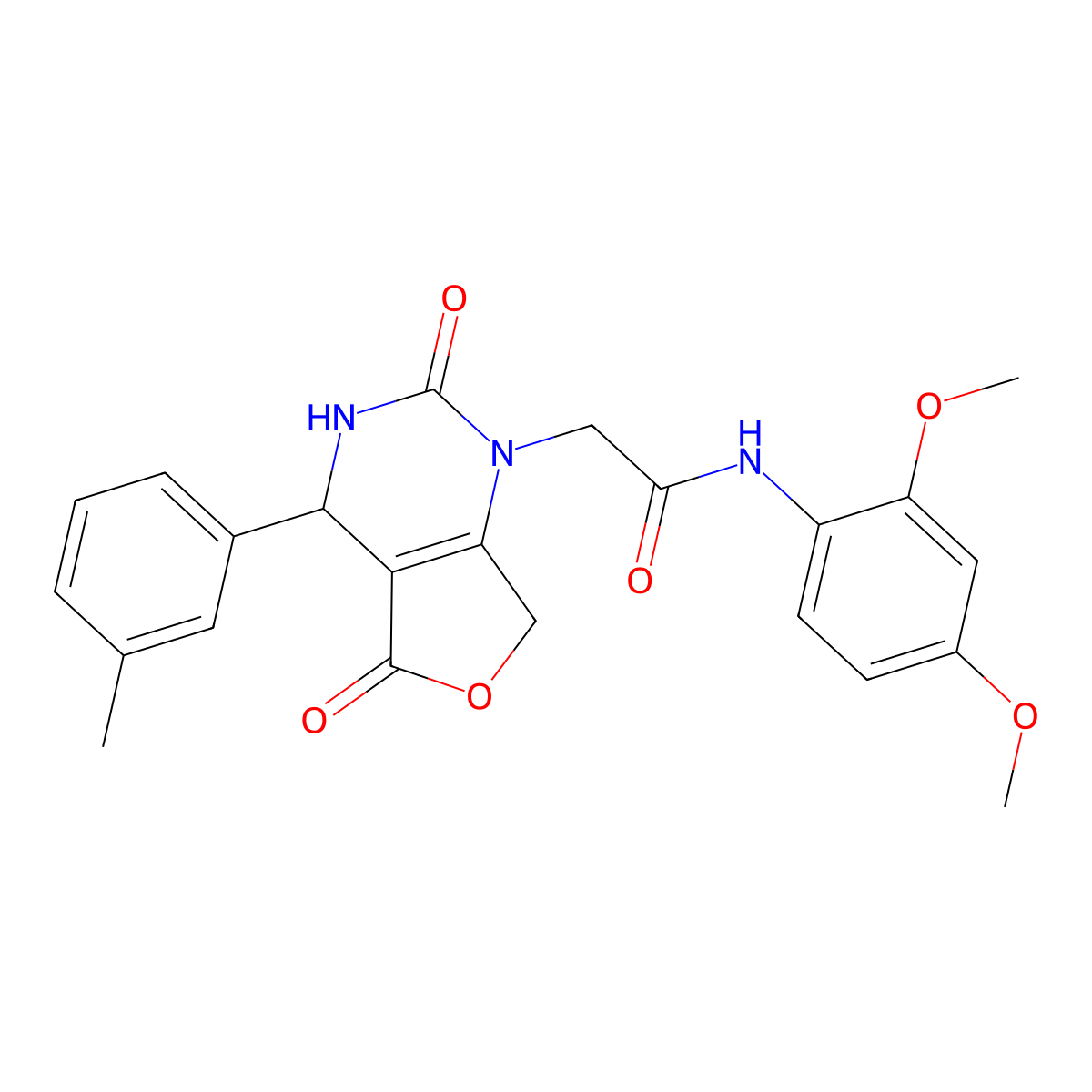 N-(2,4-dimethoxyphenyl)-2-(2,5-dioxo-4-(m-tolyl)-3,4-dihydrofuro[3,4-d]pyrimidin-1(2H,5H,7H)-yl)acetamide molecular structure, CAS 1251575-25-3