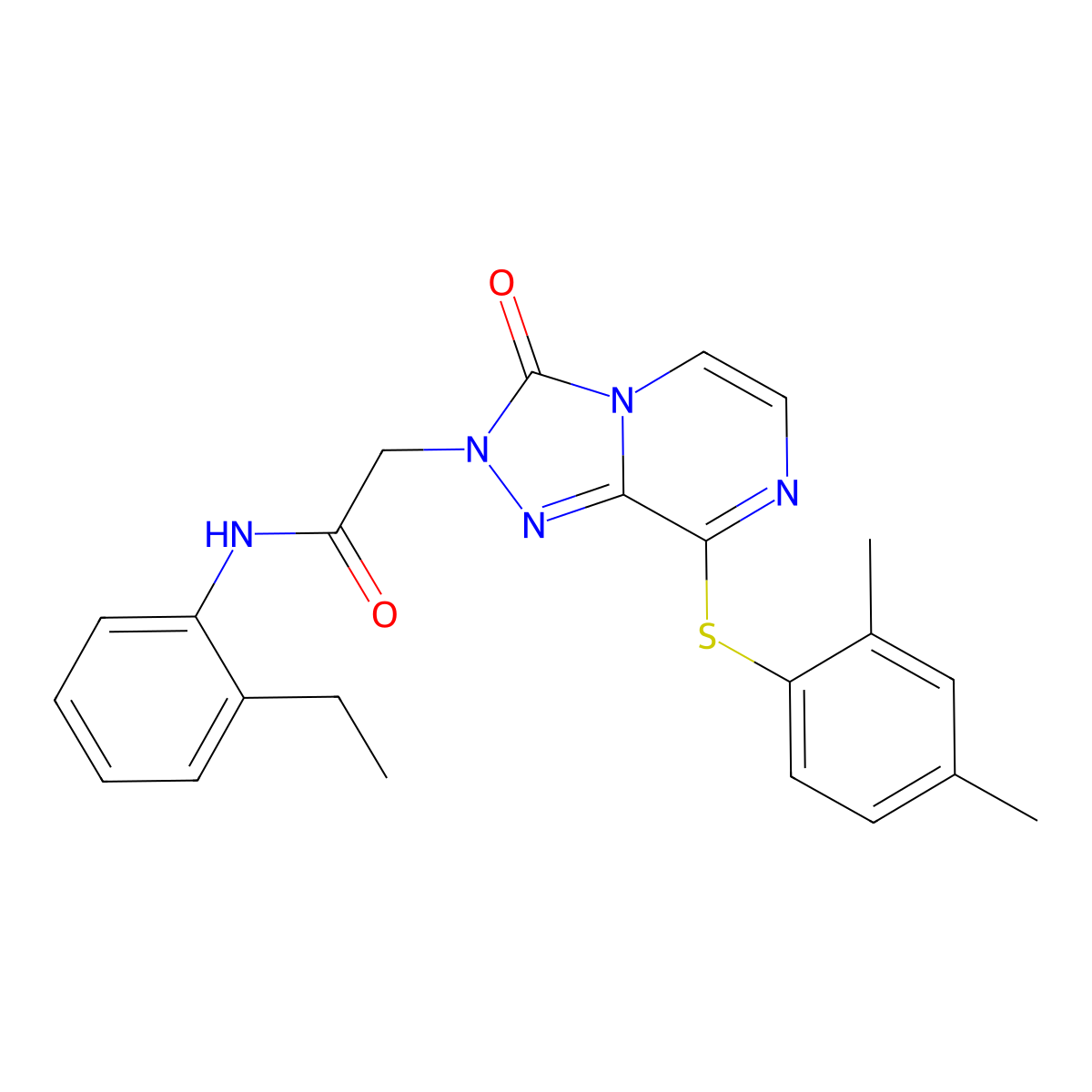 2-{8-[(2,4-dimethylphenyl)sulfanyl]-3-oxo-2H,3H-[1,2,4]triazolo[4,3-a]pyrazin-2-yl}-N-(2-ethylphenyl)acetamide molecular structure, CAS 1251575-30-0