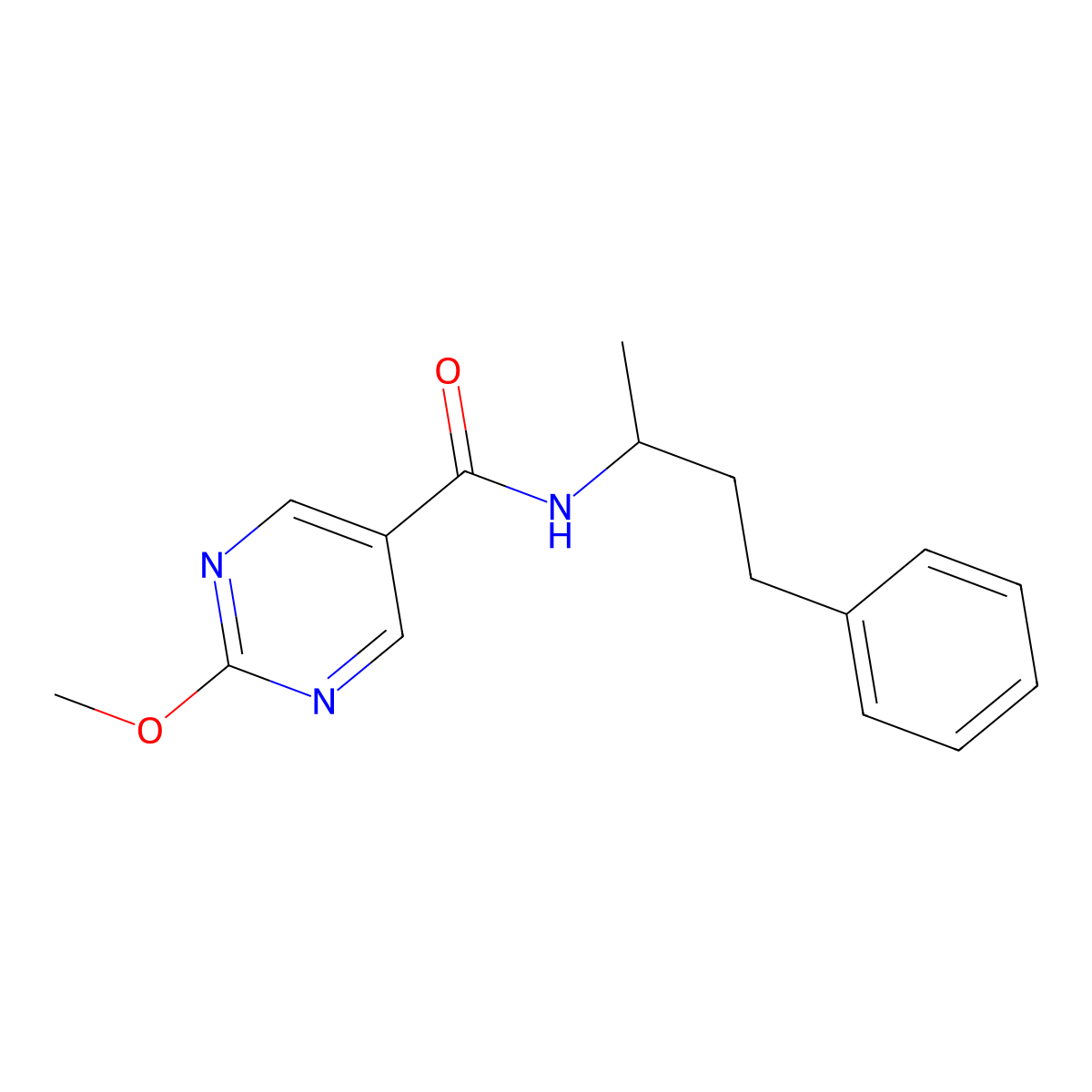 2-methoxy-N-(4-phenylbutan-2-yl)pyrimidine-5-carboxamide molecular structure, CAS 1251575-31-1