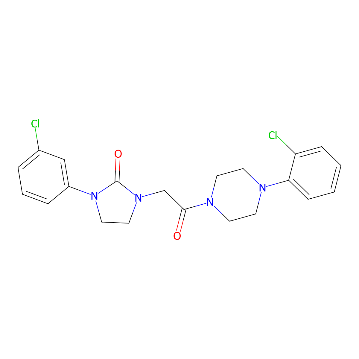 1-(3-Chlorophenyl)-3-{2-[4-(2-chlorophenyl)piperazin-1-yl]-2-oxoethyl}imidazolidin-2-one molecular structure, CAS 1251575-32-2