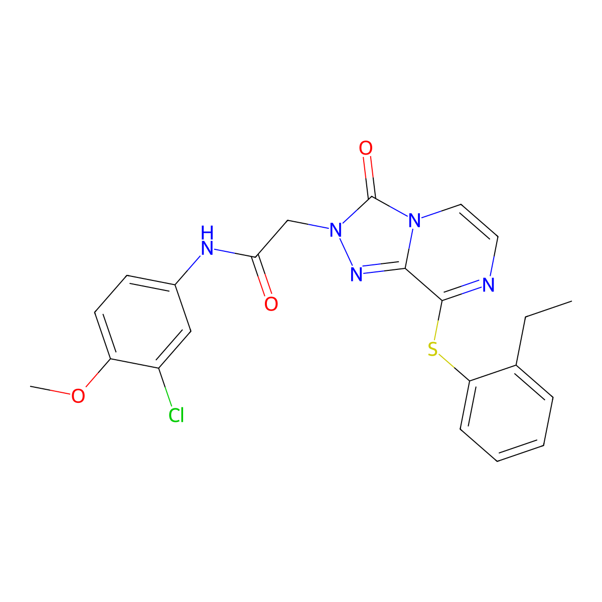 N-(3-chloro-4-methoxyphenyl)-2-(8-((2-ethylphenyl)thio)-3-oxo-[1,2,4]triazolo[4,3-a]pyrazin-2(3H)-yl)acetamide molecular structure, CAS 1251575-45-7