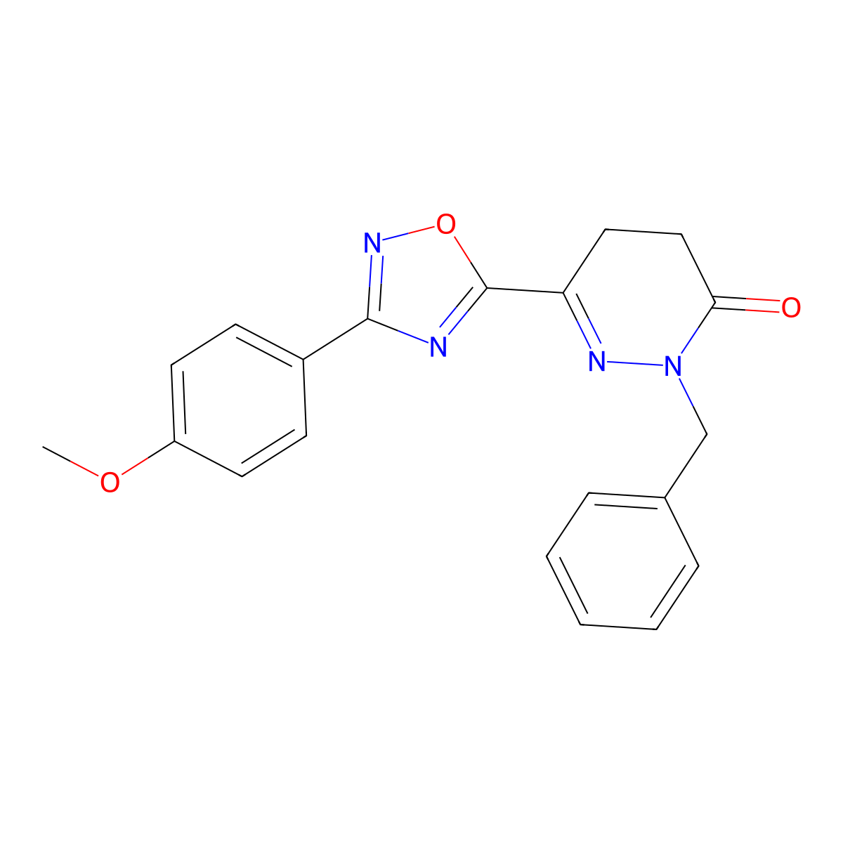 2-benzyl-6-(3-(4-methoxyphenyl)-1,2,4-oxadiazol-5-yl)-4,5-dihydropyridazin-3(2H)-one molecular structure, CAS 1251575-70-8