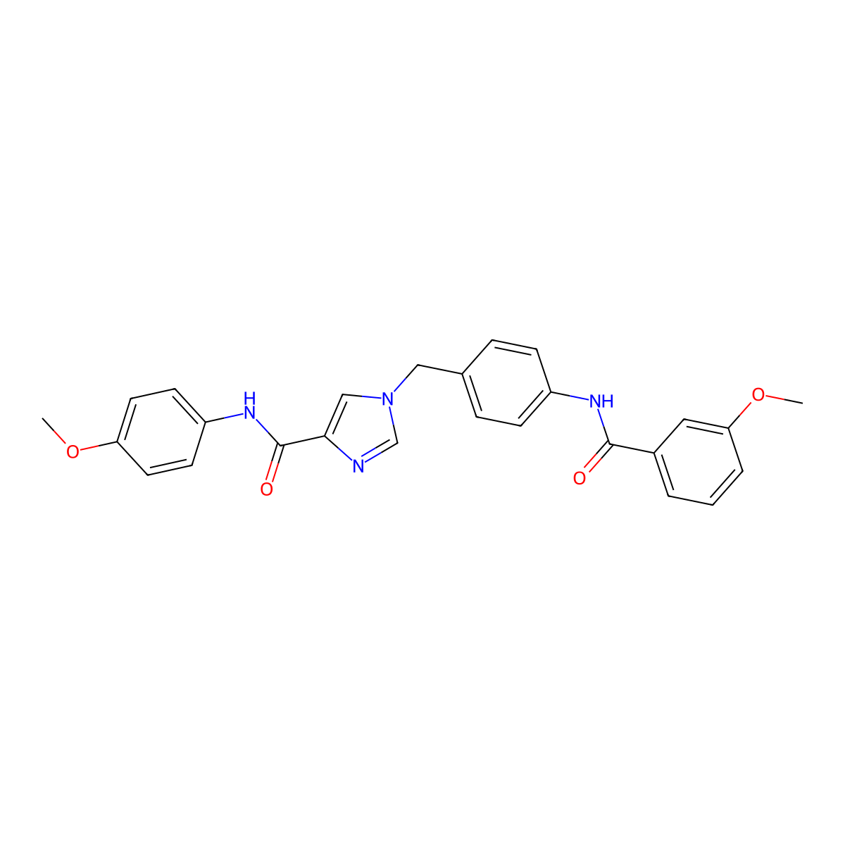 1-(4-(3-methoxybenzamido)benzyl)-N-(4-methoxyphenyl)-1H-imidazole-4-carboxamide molecular structure, CAS 1251575-93-5