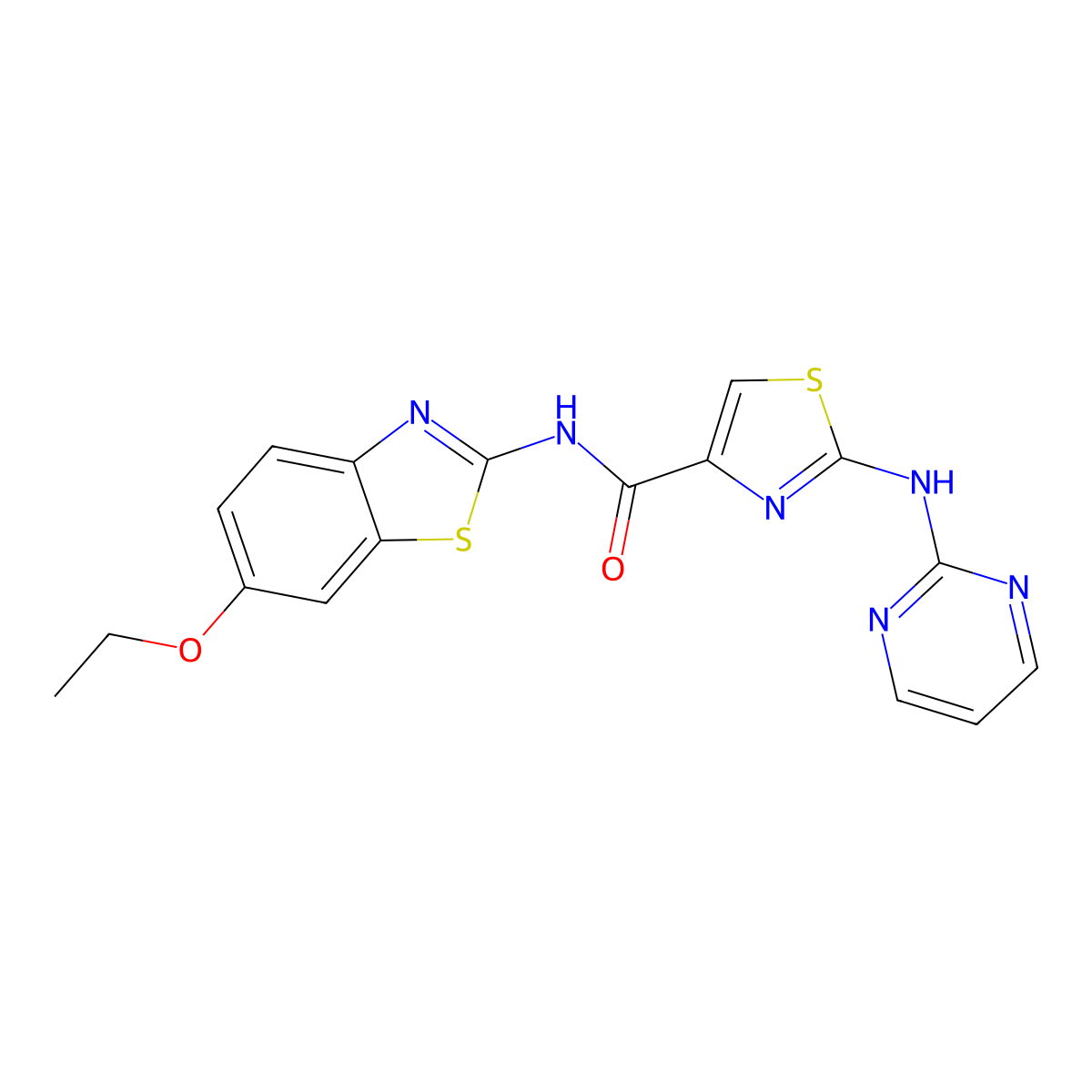 N-(6-ethoxybenzo[d]thiazol-2-yl)-2-(pyrimidin-2-ylamino)thiazole-4-carboxamide molecular structure, CAS 1251576-01-8