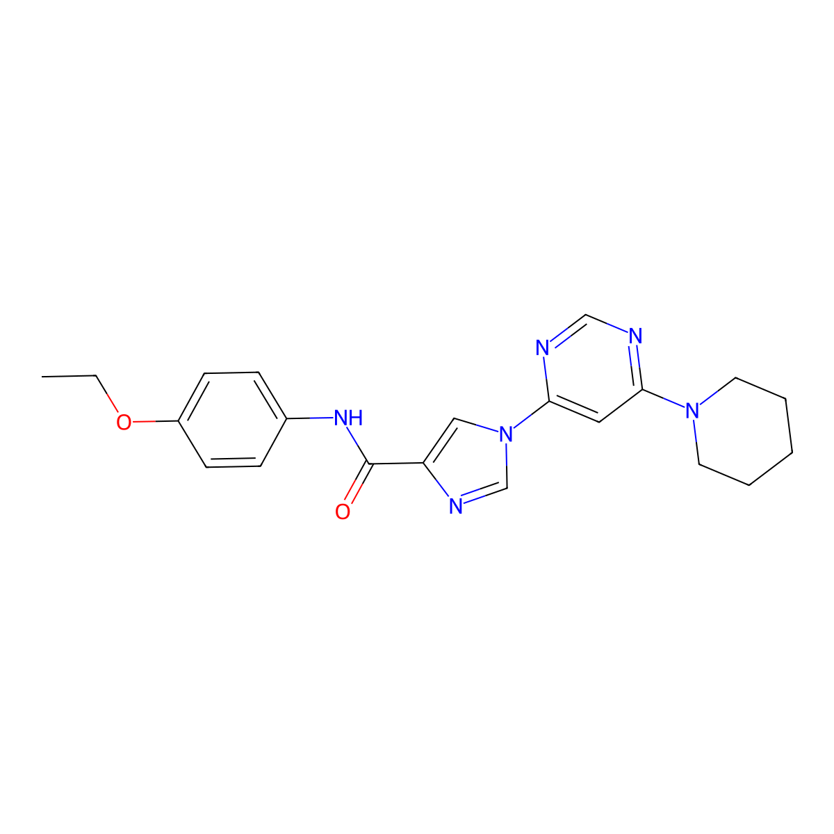 N-(4-ethoxyphenyl)-1-[6-(piperidin-1-yl)pyrimidin-4-yl]-1H-imidazole-4-carboxamide molecular structure, CAS 1251576-03-0