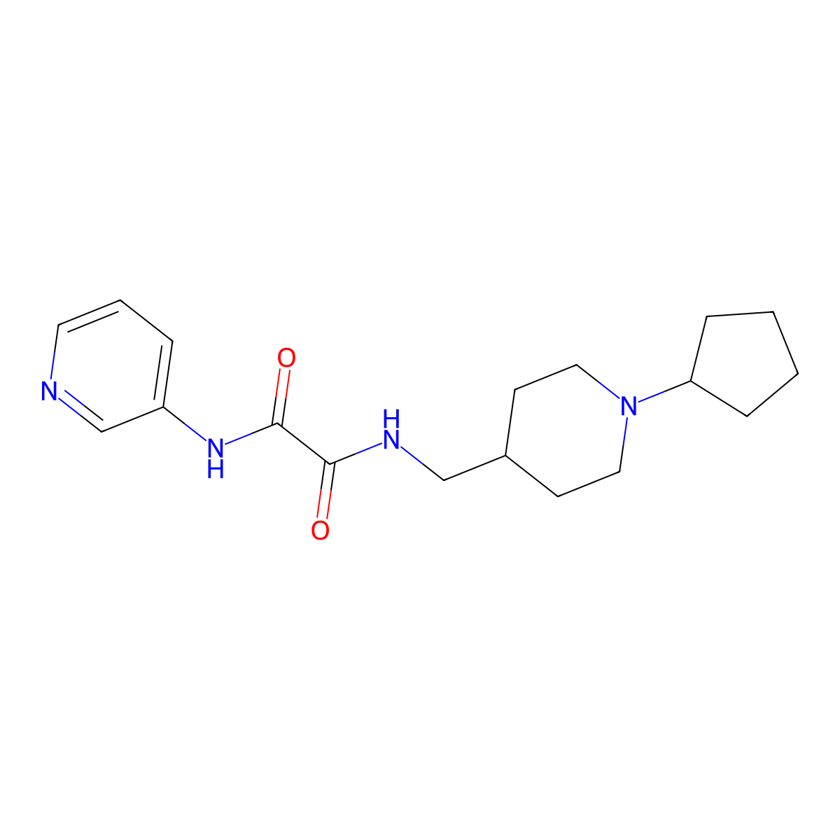N1-((1-cyclopentylpiperidin-4-yl)methyl)-N2-(pyridin-3-yl)oxalamide molecular structure, CAS 1251576-06-3