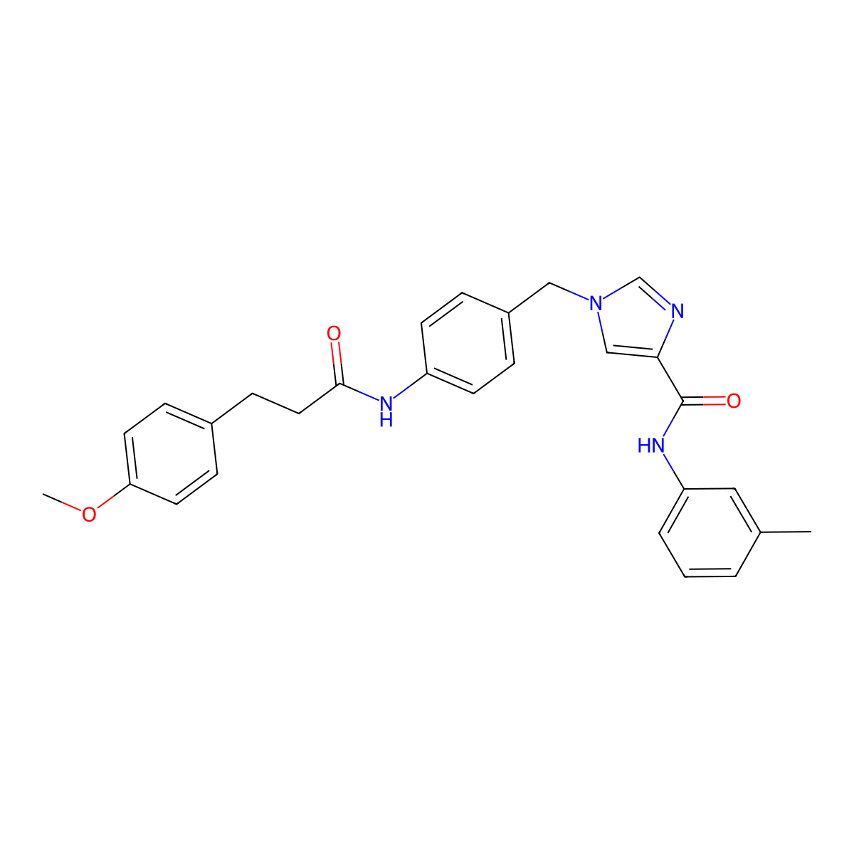 1-(4-(3-(4-methoxyphenyl)propanamido)benzyl)-N-(m-tolyl)-1H-imidazole-4-carboxamide molecular structure, CAS 1251576-12-1