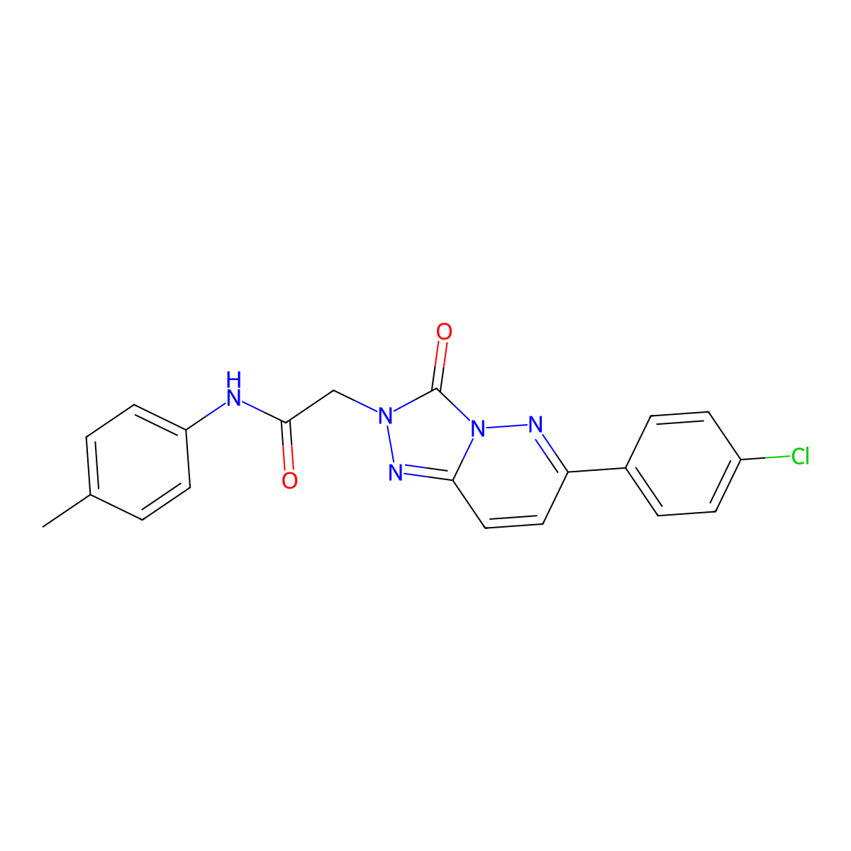2-(6-(4-chlorophenyl)-3-oxo-[1,2,4]triazolo[4,3-b]pyridazin-2(3H)-yl)-N-(p-tolyl)acetamide molecular structure, CAS 1251576-13-2