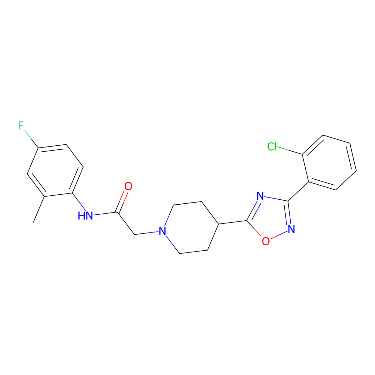 (2E)-3-(2-furyl)-N-(4-{[5-(2-methylphenyl)-1,3,4-oxadiazol-2-yl]methoxy}phenyl)acrylamide molecular structure, CAS 1251576-17-6