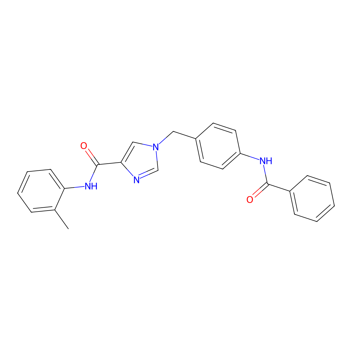 1-[(4-benzamidophenyl)methyl]-N-(2-methylphenyl)-1H-imidazole-4-carboxamide molecular structure, CAS 1251576-26-7