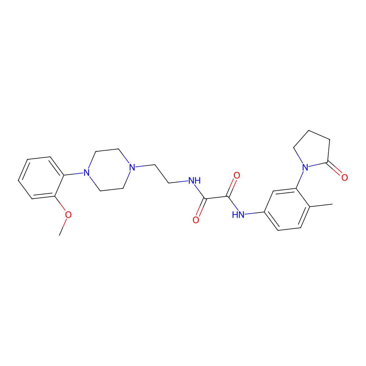 N1-(2-(4-(2-methoxyphenyl)piperazin-1-yl)ethyl)-N2-(4-methyl-3-(2-oxopyrrolidin-1-yl)phenyl)oxalamide molecular structure, CAS 1251576-30-3