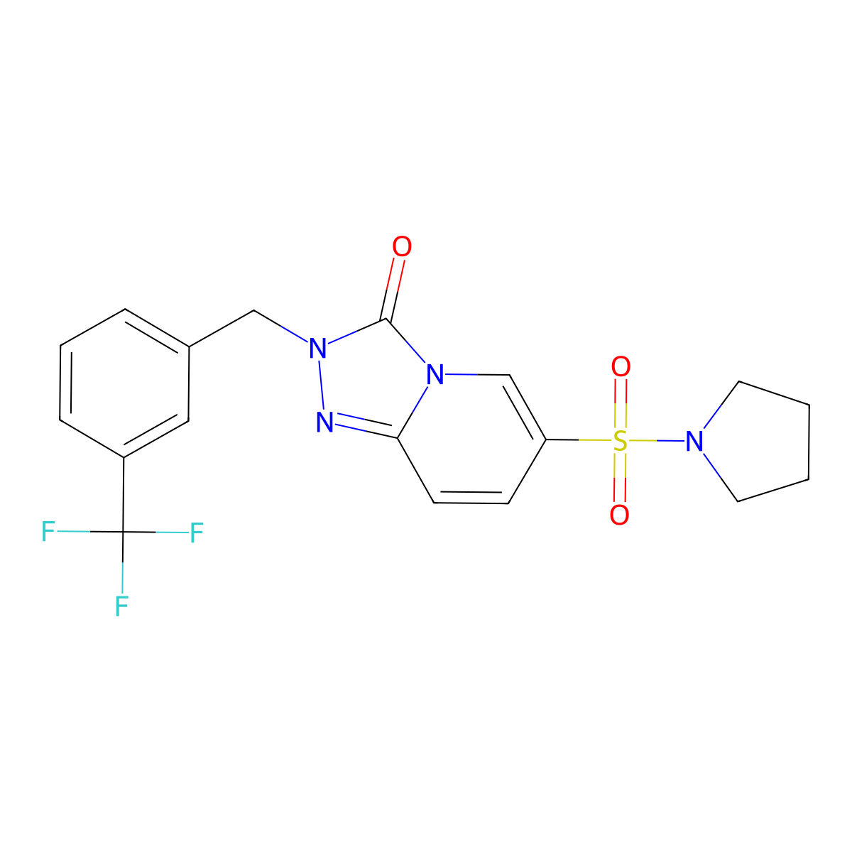 6-(pyrrolidine-1-sulfonyl)-2-{[3-(trifluoromethyl)phenyl]methyl}-2H,3H-[1,2,4]triazolo[4,3-a]pyridin-3-one molecular structure, CAS 1251576-31-4