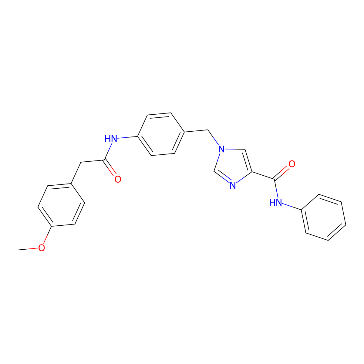 1-(4-(2-(4-methoxyphenyl)acetamido)benzyl)-N-phenyl-1H-imidazole-4-carboxamide molecular structure, CAS 1251576-34-7