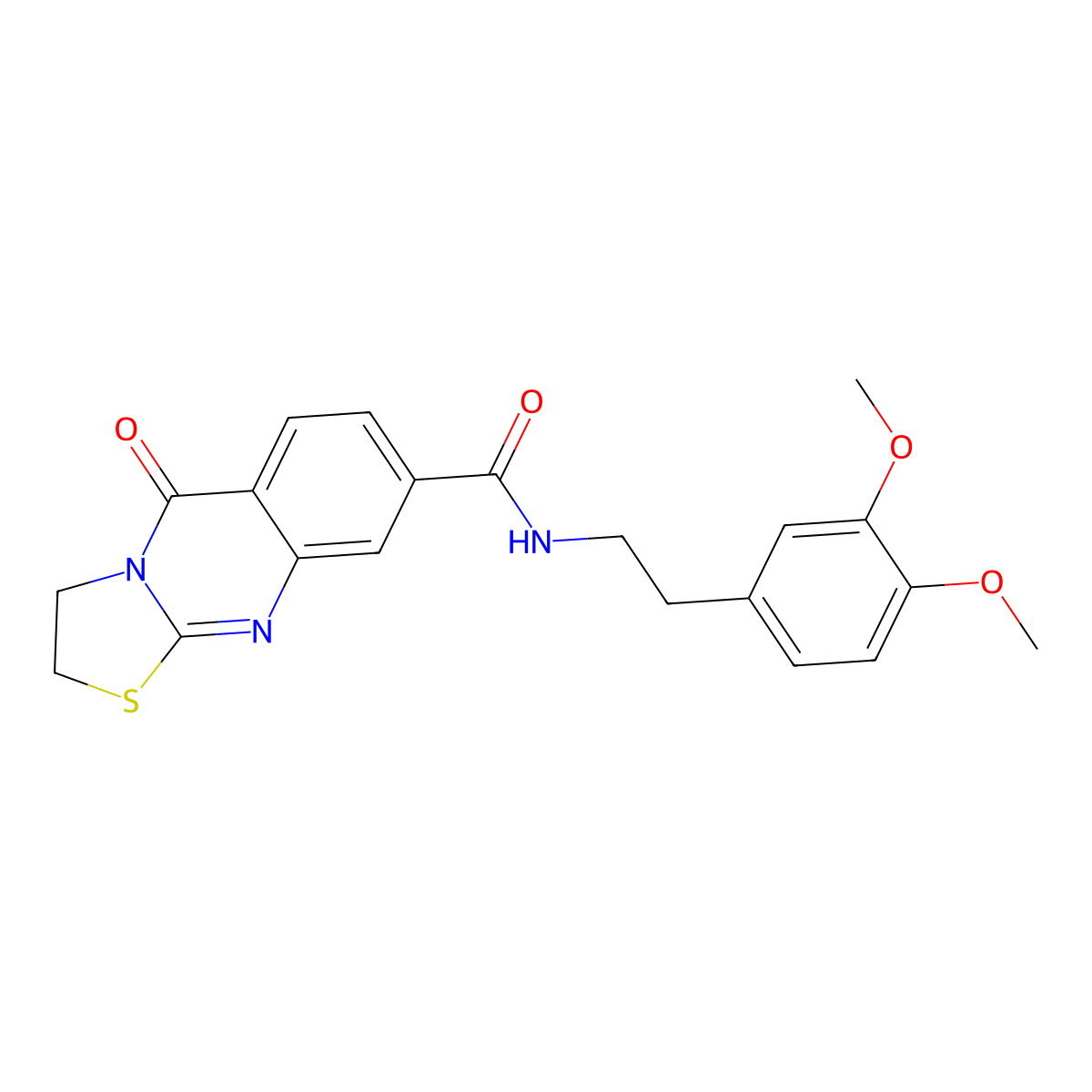 N-(3,4-dimethoxyphenethyl)-5-oxo-3,5-dihydro-2H-thiazolo[2,3-b]quinazoline-8-carboxamide molecular structure, CAS 1251576-38-1