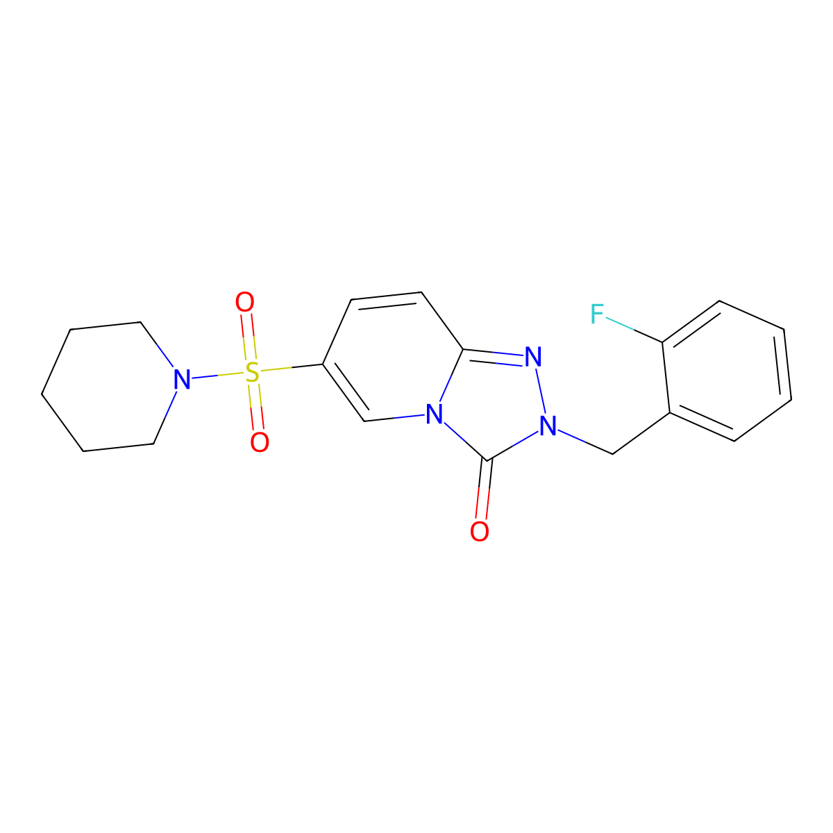 2-[(2-fluorophenyl)methyl]-6-(piperidine-1-sulfonyl)-2H,3H-[1,2,4]triazolo[4,3-a]pyridin-3-one molecular structure, CAS 1251576-42-7