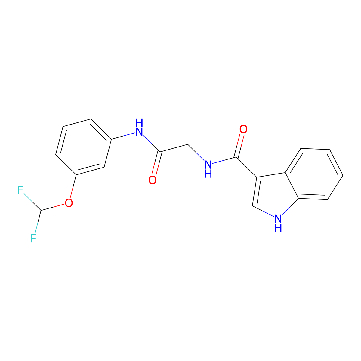 N-(2-((3-(difluoromethoxy)phenyl)amino)-2-oxoethyl)-1H-indole-3-carboxamide molecular structure, CAS 1251576-49-4