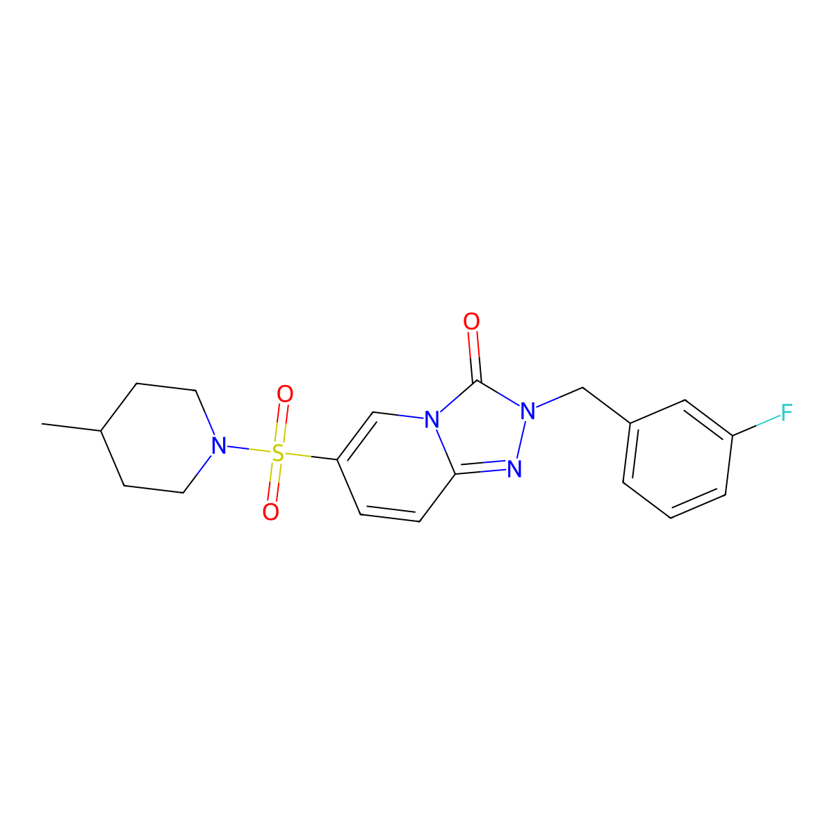2-[(3-fluorophenyl)methyl]-6-[(4-methylpiperidin-1-yl)sulfonyl]-2H,3H-[1,2,4]triazolo[4,3-a]pyridin-3-one molecular structure, CAS 1251576-50-7