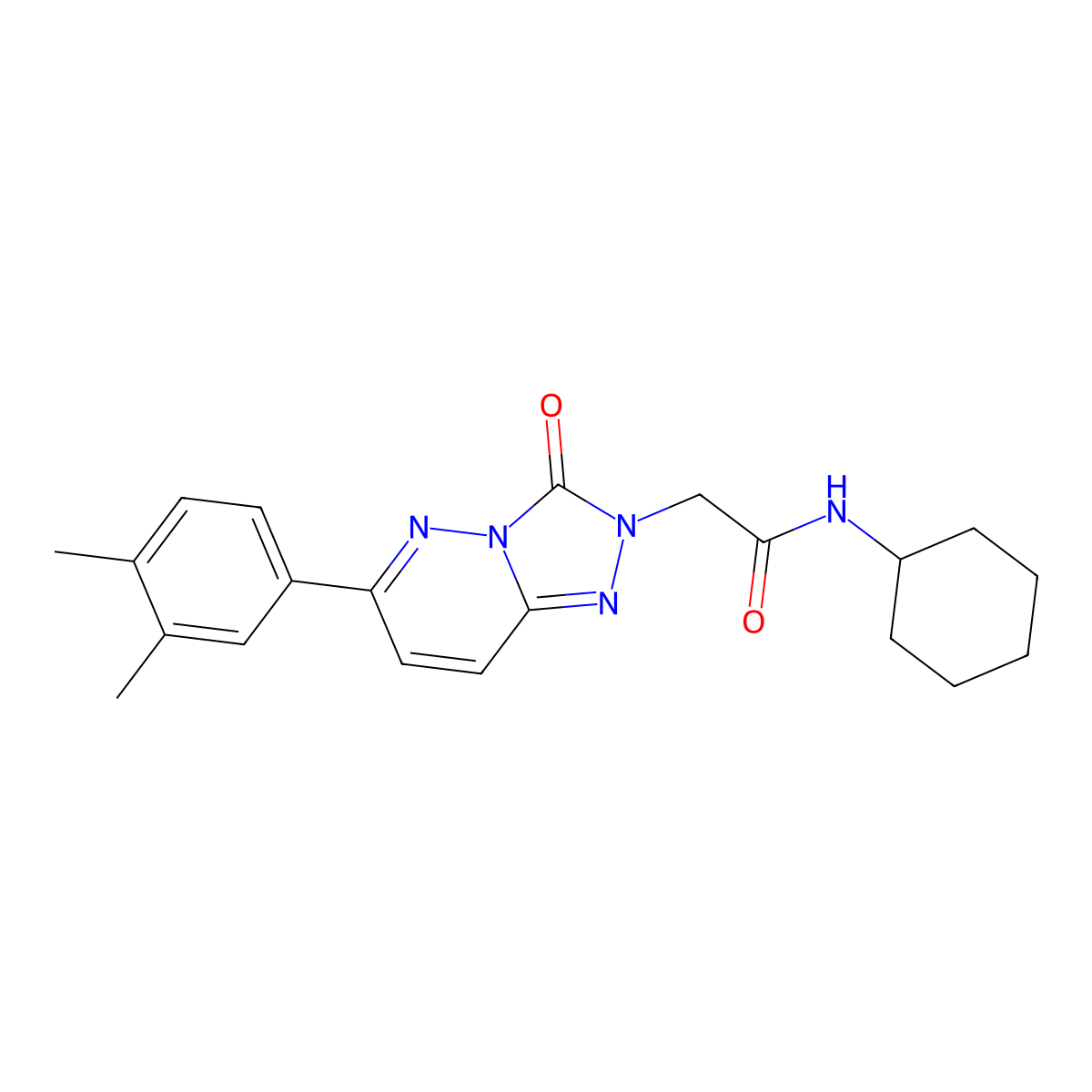 N-cyclohexyl-2-[6-(3,4-dimethylphenyl)-3-oxo-2H,3H-[1,2,4]triazolo[4,3-b]pyridazin-2-yl]acetamide molecular structure, CAS 1251576-65-4