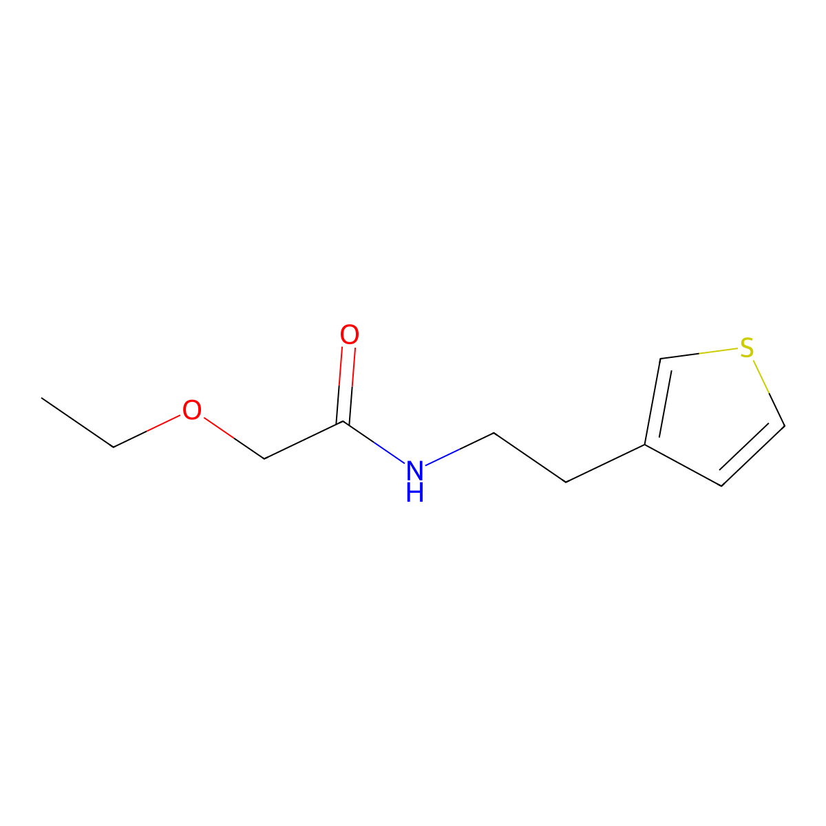 2-ethoxy-N-[2-(thiophen-3-yl)ethyl]acetamide molecular structure, CAS 1251576-72-3
