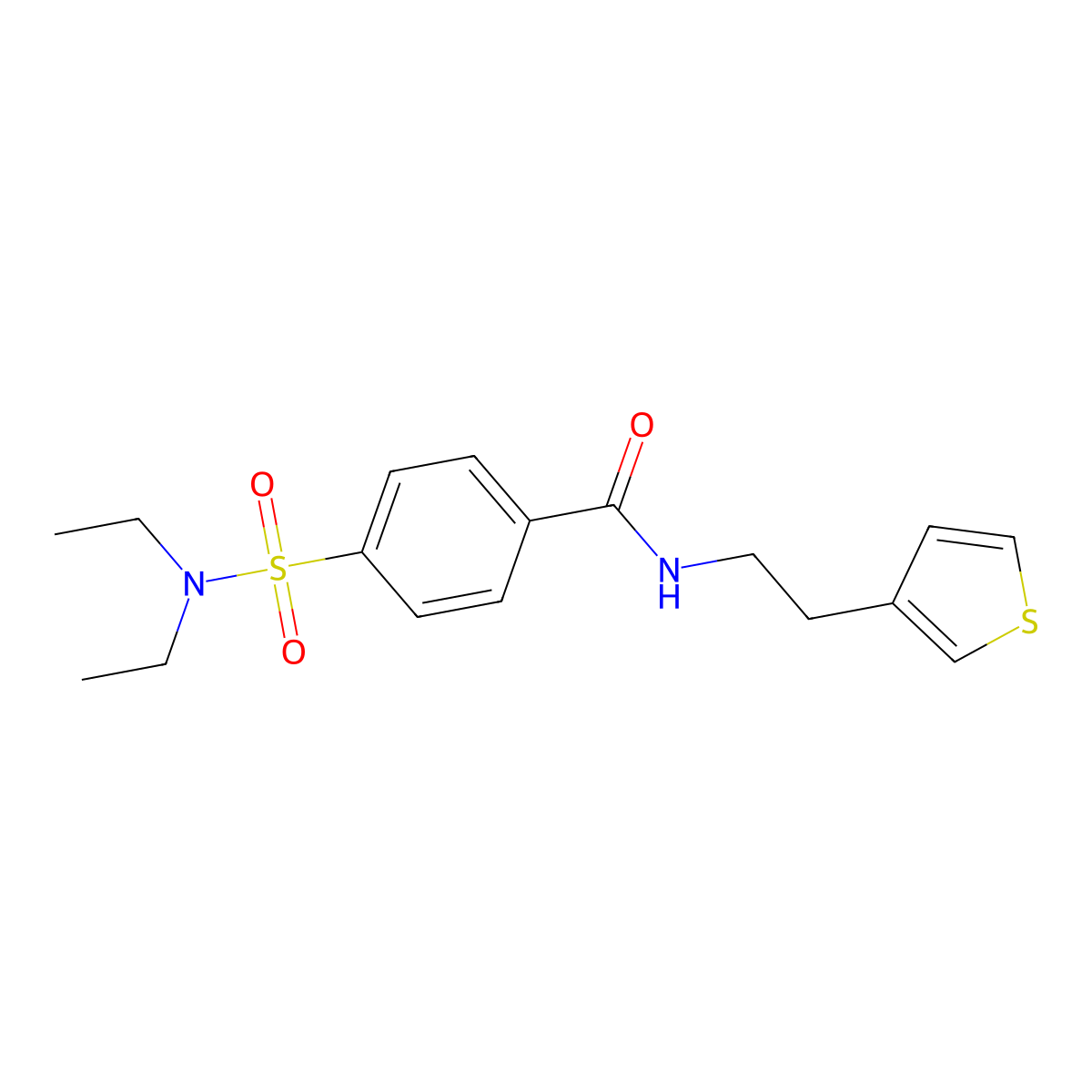 4-(N,N-diethylsulfamoyl)-N-(2-(thiophen-3-yl)ethyl)benzamide molecular structure, CAS 1251576-76-7