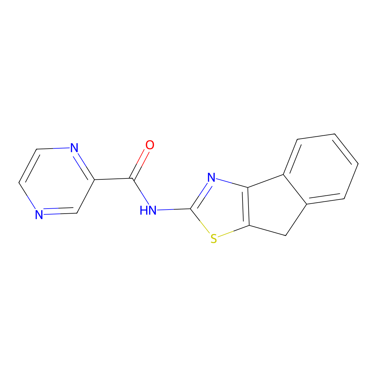 N-(8H-indeno[1,2-d]thiazol-2-yl)pyrazine-2-carboxamide molecular structure, CAS 1251576-81-4