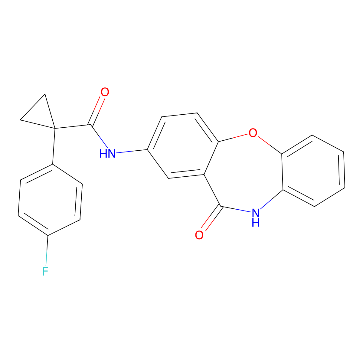 1-(4-fluorophenyl)-N-(11-oxo-10,11-dihydrodibenzo[b,f][1,4]oxazepin-2-yl)cyclopropanecarboxamide molecular structure, CAS 1251576-83-6