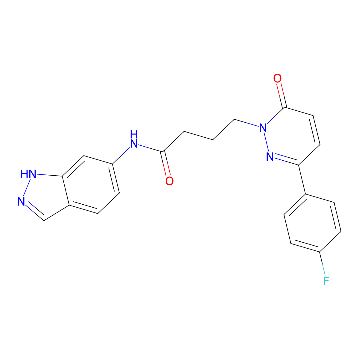 4-(3-(4-fluorophenyl)-6-oxopyridazin-1(6H)-yl)-N-(1H-indazol-6-yl)butanamide molecular structure, CAS 1251576-92-7