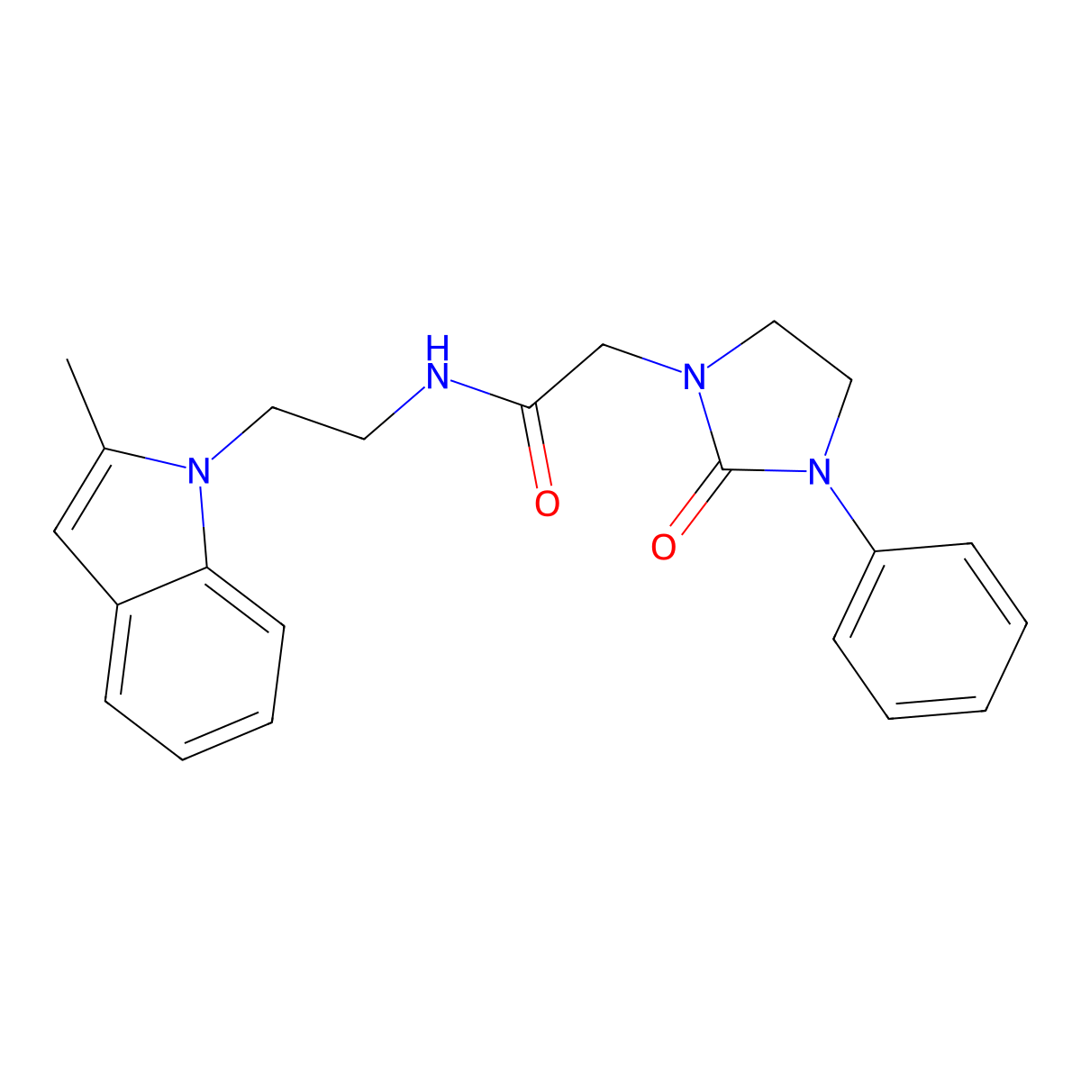 N-(2-(2-methyl-1H-indol-1-yl)ethyl)-2-(2-oxo-3-phenylimidazolidin-1-yl)acetamide molecular structure, CAS 1251576-93-8