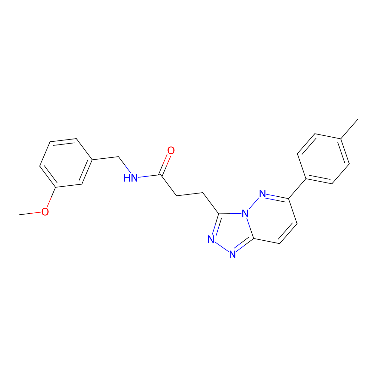 N-[(3-methoxyphenyl)methyl]-3-[6-(4-methylphenyl)-[1,2,4]triazolo[4,3-b]pyridazin-3-yl]propanamide molecular structure, CAS 1251576-99-4